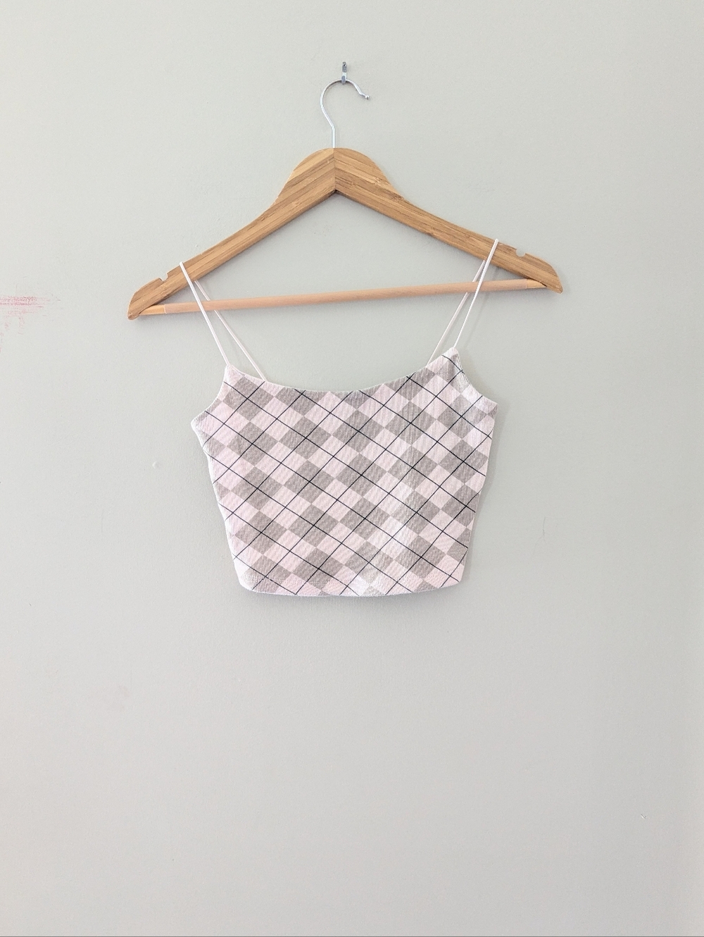 Aeropostale Pink Plaid Seriously Soft Bungee Cropped Cami Top Small Twee Cute
